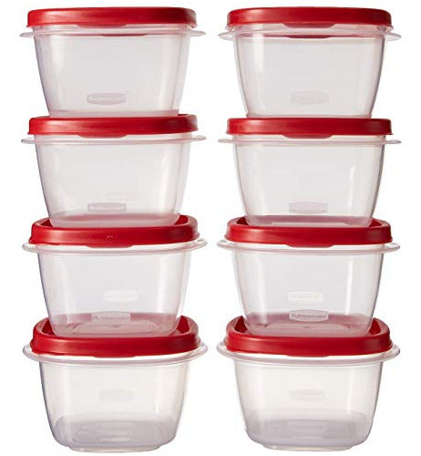 Rubbermaid 7J60 Easy Find Lid Square 2 Cup Storage Container Set 2