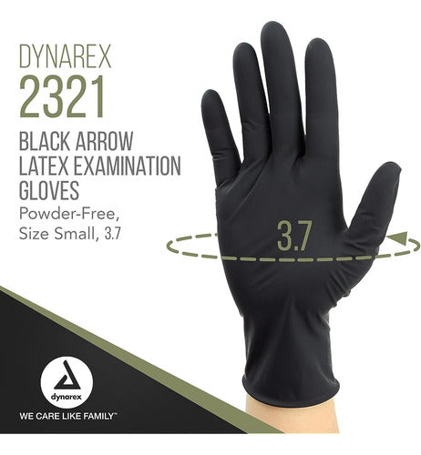 Dynarex Black Arrow Disposable Latex Exam Gloves 1