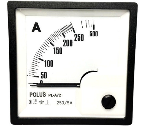 Amperímetro Analógico Fm 72x72 250/500/5a  P/ Uso C/ (tc) 2