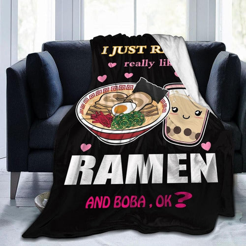 Xcrupyt Franela Súper Suave Ramen Boba Manta Manta Anime Fle 2