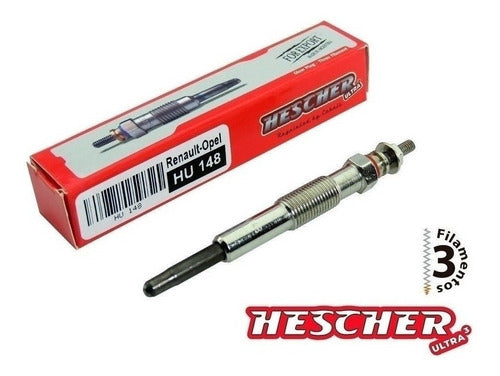 Hescher Preheating Glow Plugs Kit for Renault Clio Kangoo 1.9 D F8Q 1