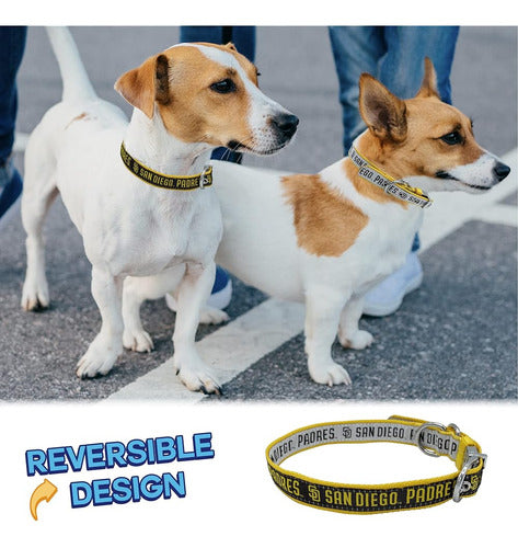 ~? Mascotas Primer Collar Reversible Para Perros Mlb De Los 4