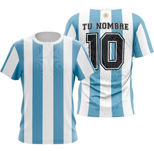 Customizable Argentina Team Shirt with Name and Number 2