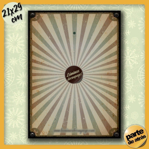 LAMINASDECOUPAGE #465 - Vintage Frame 21 X 29 Cm / Surf Van Table No Chipboard 2