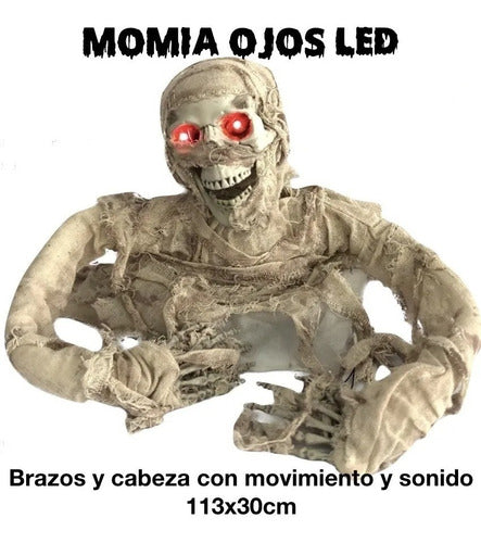 Momia Ojos Led Sonido Movimiento Terror Decoracion Halloween 1