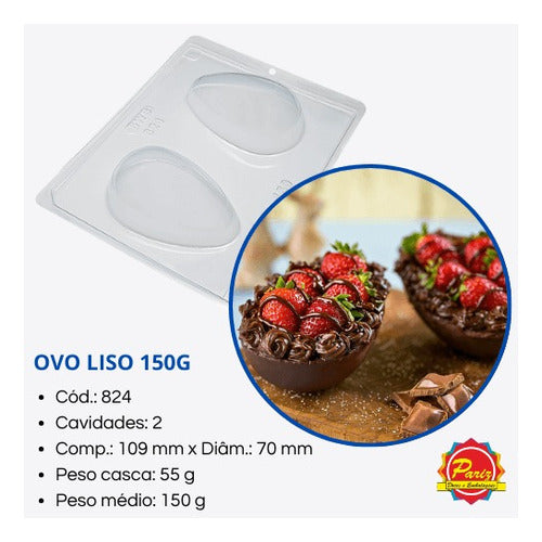 Kit 3 Forma Ovo Liso 150g 3 Partes Com Silicone C.824 Bwb 1