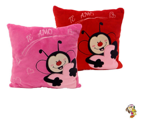 Plush Ladybug Pillow with 'I Love You' Embroidery 2