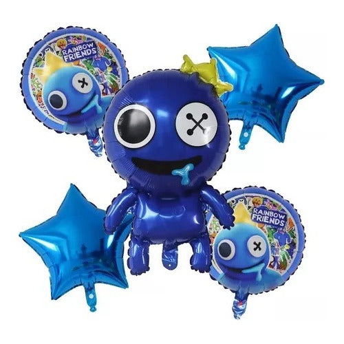 Big Globos Set 5 Globos Metalizado Rainbow Friends Redondos Estrellas 1