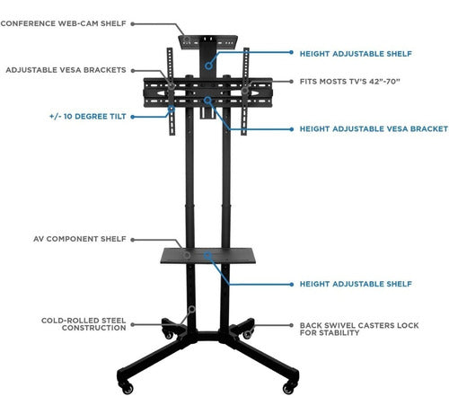 Conferences Universal TV Stand Adjustable from 32 to 65 Inches 2