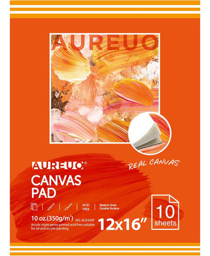 Aureuo Canvas Paper for Painting, 10 Sheets, 30x40 Cm, Triple Primed 0