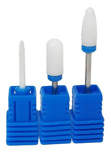 Jessamy Medium Ceramic Nail Drill Bits Set x3 T12 0