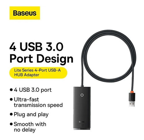 Hub Usb 3.0 Baseus Windows Macbook 4 Portas 5gbps Alimentado 5