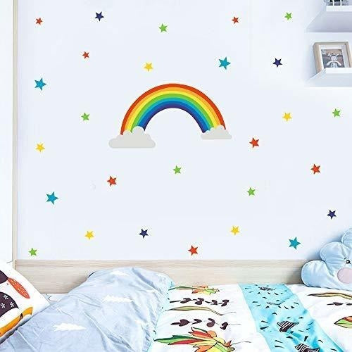 Calcomanias De Pared De Arcoiris Y Estrellas, Pegatinas De 1