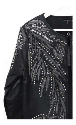 K Lipso Eco Leather Jacket with Studs and Sparkle 6