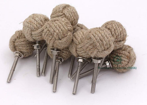 Nautical Knotty Door Knobs - 12 Jute Rope Drawer Pulls 1