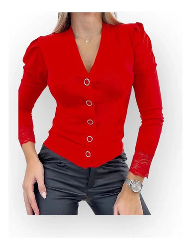 Auri Elegant Jacket with Delicate Sleeve Detail and Lace Cuffs 7