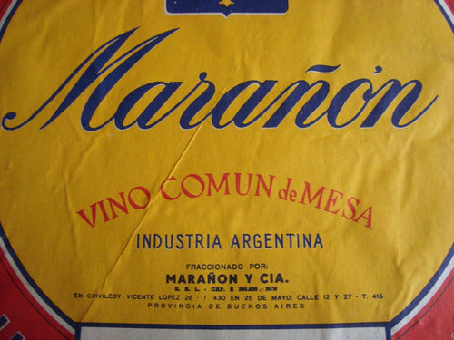 Marañon Antigua Lámina Etiqueta Bodega Publicidad Vino 1