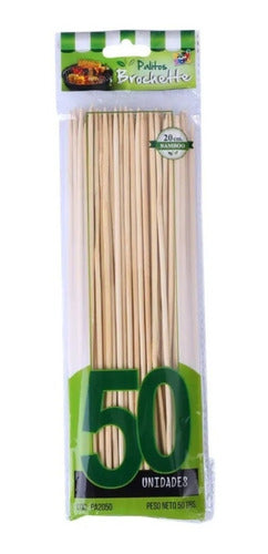 Michaels Group Palito Brochette 20cm X50 Unidades Bolsa Verde Cotillon C 0