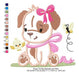 Elma Matrices Embroidery Machine Children's Design - Dog Girl Bow 2746 2
