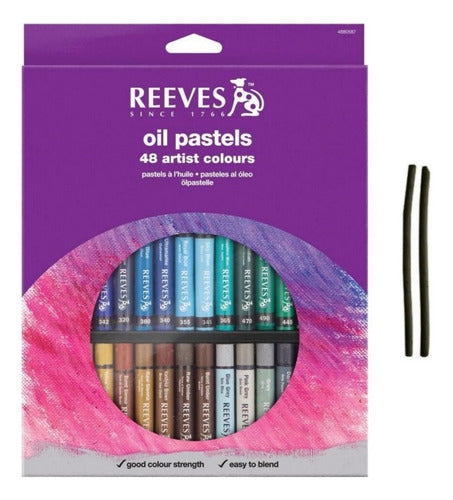 Reeves 48 Oil Pastels + 2 Free Charcoals 0