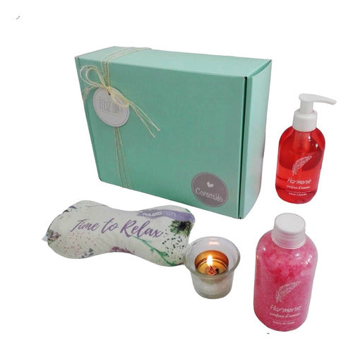 Luxurious Aromatherapy Gift Box with Rose Scent - Perfect for a Relaxing Zen Experience - Set Aroma Caja Regalo Box Rosas Kit Relax Zen N44 Feliz Día