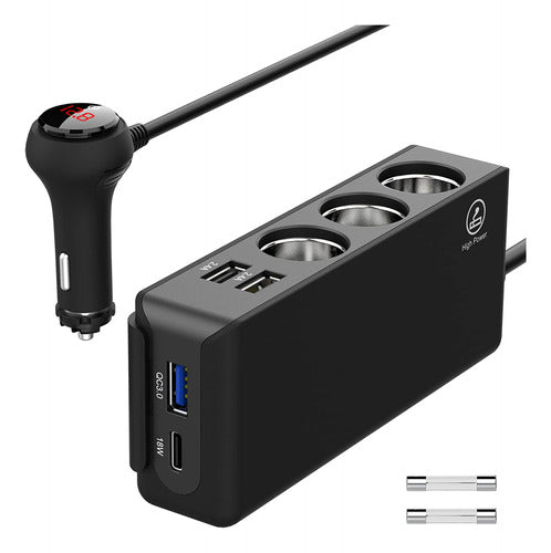 Coche Adaptador 3 Divisor Puerto Hub Cargador + Usb 12v 0