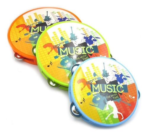 Set Musical X 3 Panderetas Grandes 13 A 20 Cm Para Chicos 1