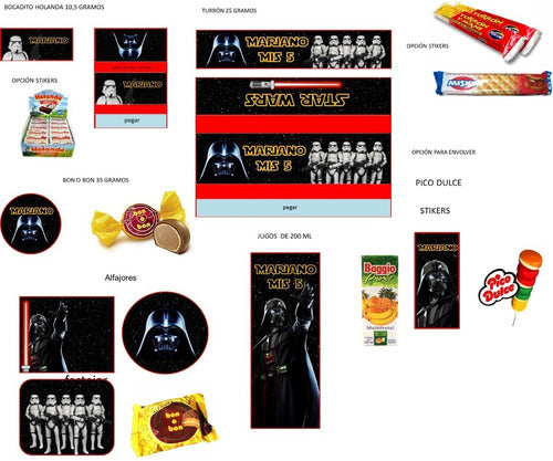 Kit Imprimible Candy Bar Darth Vader El Mas Completo 5