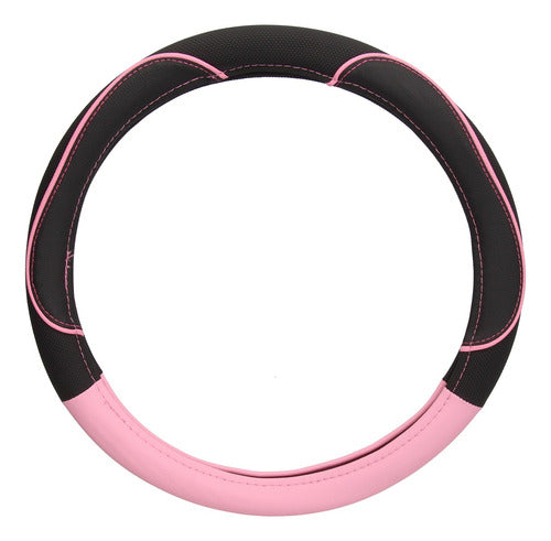 Universal Steering Wheel Cover (Diam.38) Cool Line Black/Pink 1