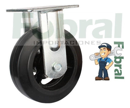 FUBRAL S.A. Reinforced Rubber Wheel Fixed Base 10 X 2 0