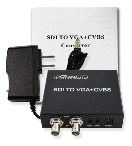 HDSUNWSTD SDI (SD-SDI/HD-SDI/3G-SDI) to VGA+CVBS/AV+SDI Converter 4