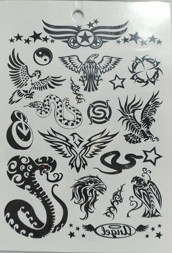 Temporary Self-Adhesive Tattoos Variety Pack 6 Sheets 5