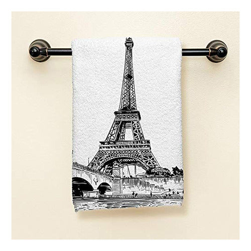 HGOD DESIGNS Hand Towels Eiffel Tower, Landscape Art Design 1