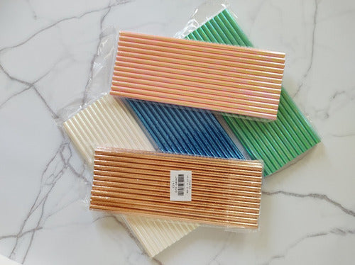 Metallic Iridescent Polypaper Straws - Pack of 25 3