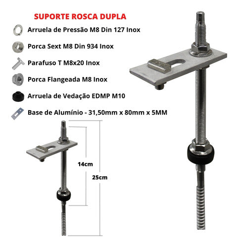 Estrutura Suporte Painel Solar Telha Fibro Metálica Kit 08un 1