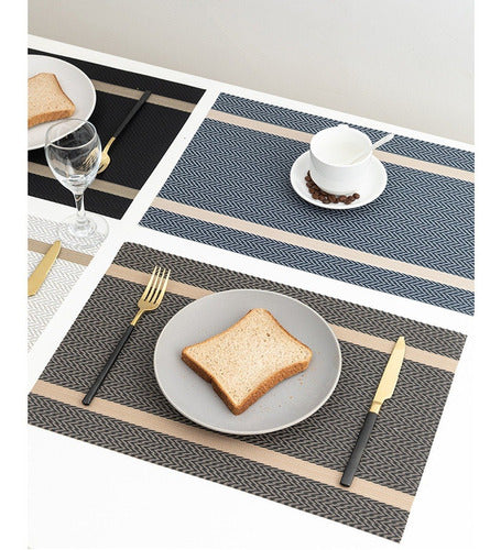 Gikei Elegant Rectangular Vinyl Table Mat Set of 4 5