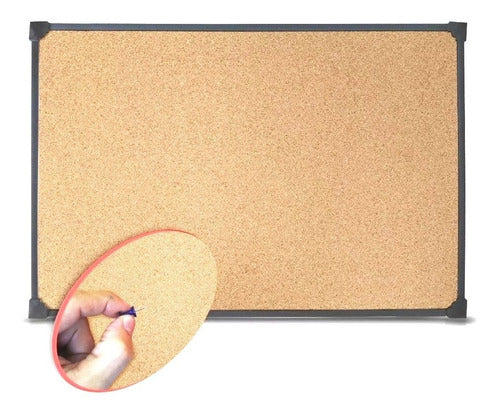 Aries Cork Board Black Edge 75 X 100 Cm + Free Push Pins 1