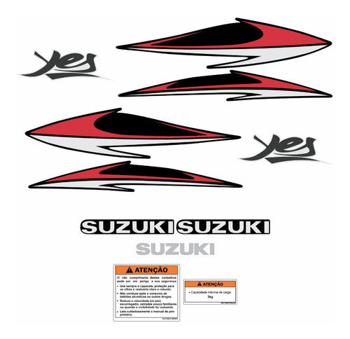 Kit De Emblemas Suzuki Yes 125 2008 Preta 10202 Fgc 1