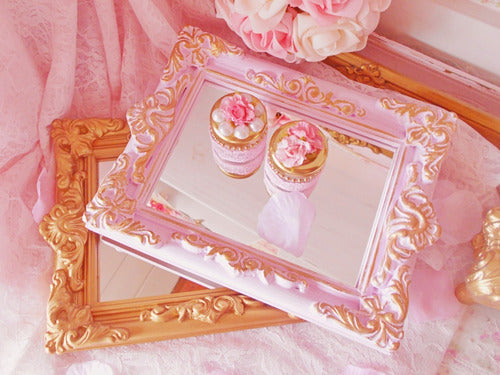 Set of 3 French Style Vintage Candy Deco Mirrored Trays 3