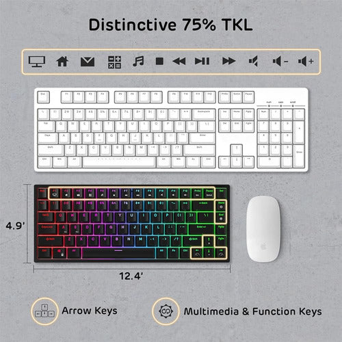 Rk Royal Kludge Rk84 Teclado Mecánico Con Cable Rgb 75% Inte 4