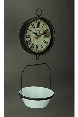 GSM Vintage Hanging Scale Clock with Fruit Bowl 2