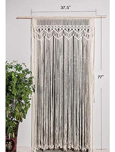 Cortina De Macramé De Hysunland Para Cortinas De Puerta Divi 1