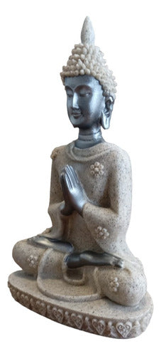 Generic Silver Sitting Buddha in Lotus Position - 16 cm Buddha Praying 3