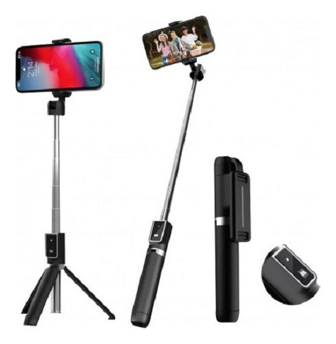 Bastón 2 En 1 Monopod Selfie Bluetooth Y Trípode P/ Celular 0