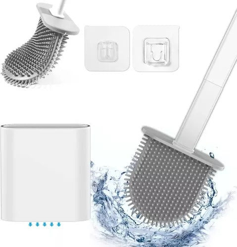 Genius Store Uy Cepillo Escobilla Silicona Para Baño Inodoro Limpieza Water 0