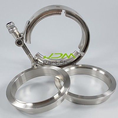 Universal 2.5 Inches 64mm Vband Clamp + SS Male Female Flange 6