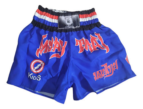 Calção Short Muay Thai - Capitão América - Kids Azul - Fbr 0