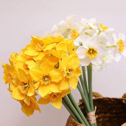 Dniebw 12 Piezas Narcisos Flores Artificiales 15,7 Flores 0