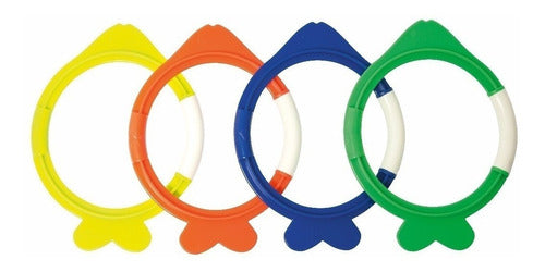 Set 4 Peces Para Buceo +4 Años Juego Pileta Niños Anillos 0