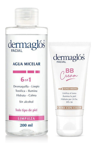 Dermaglós Agua Micelar 200 Ml + Bb Cream Tono Medio 0